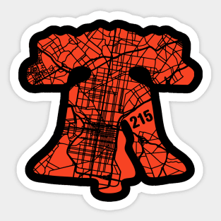 Philadelphia City 215 Liberty Bell Love Philly Fan Favorite Orange Sticker